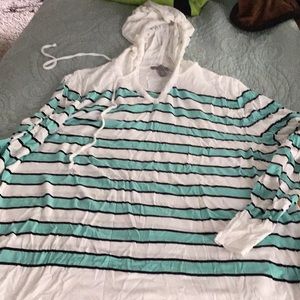 Talbots xl lightweight 100% rayon hooded pullover